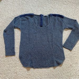 French scoop neck cotton/linen sweater